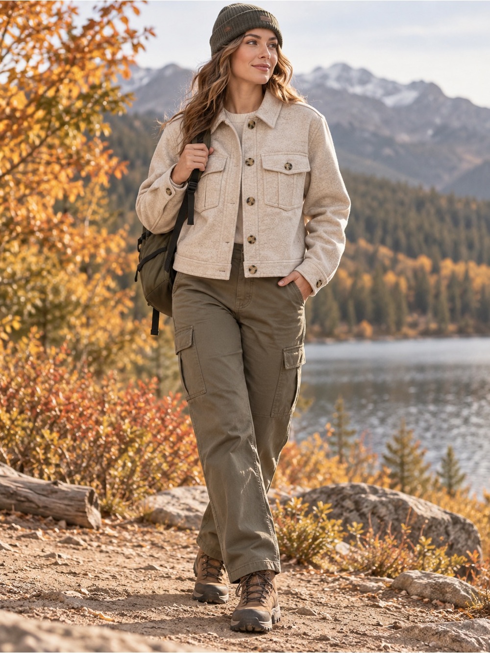 Hunter 100% Merino Wool Cropped Utility Jacket | Large | Gorpcore Shacket Chic
